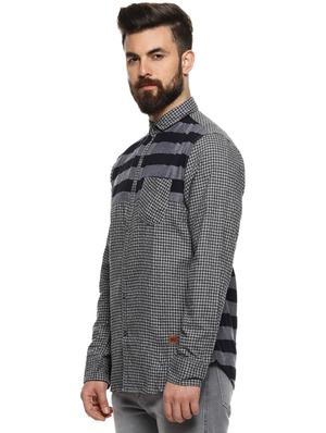 grey checkered casual shirt - 16958345 - Standard Image - 2