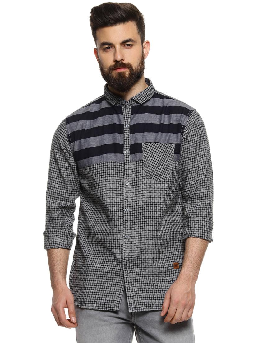 grey checkered casual shirt - 16958345 - Zoom Image - 1