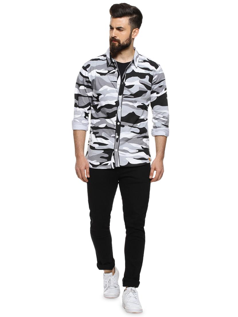 grey camouflage casual shirt - 16958349 - Zoom Image - 4