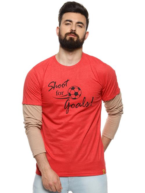 orange typographic chest print t-shirt - 16958351 - Standard Image - 1