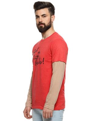 orange typographic chest print t-shirt - 16958351 - Standard Image - 2