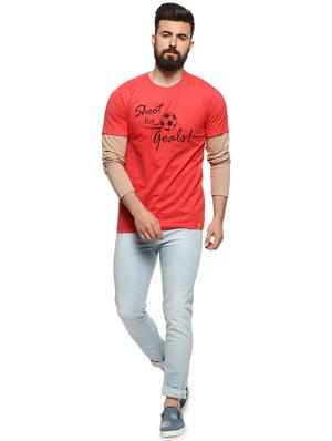 orange typographic chest print t-shirt - 16958351 - Standard Image - 4