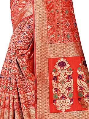 self design patola saree with blouse - 16958391 - Standard Image - 3