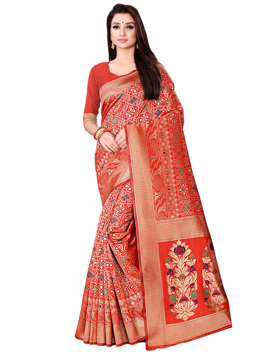 self design patola saree with blouse - 16958391 - Zoom Image - 1