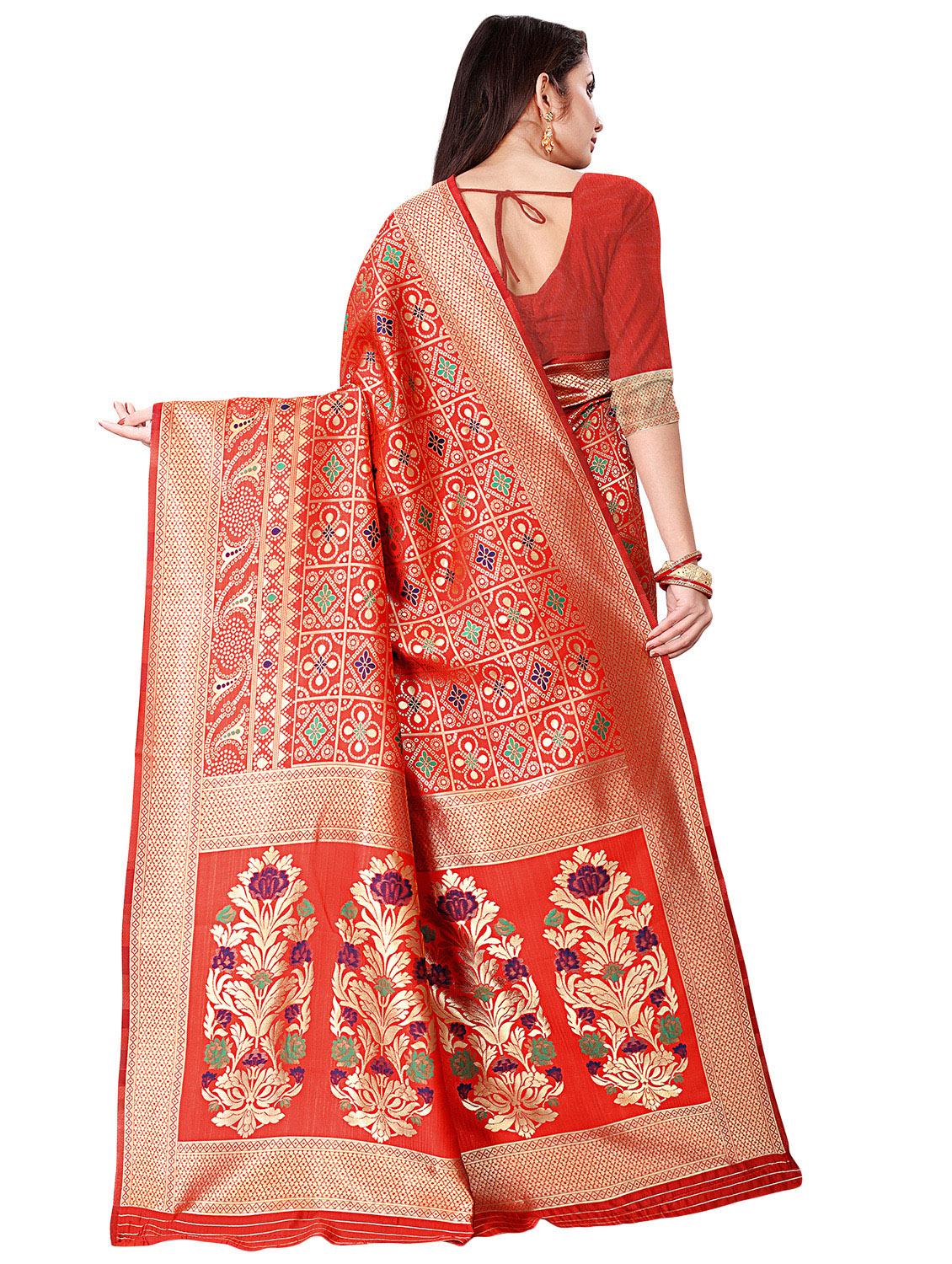 self design patola saree with blouse - 16958391 - Zoom Image - 2