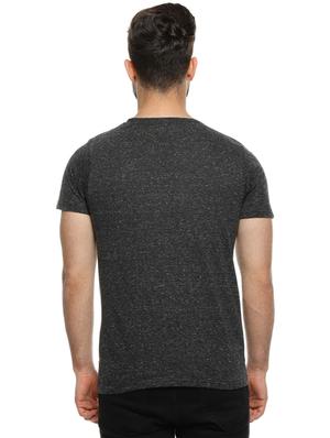 grey solid t-shirt with zip detailing - 16958464 - Standard Image - 3