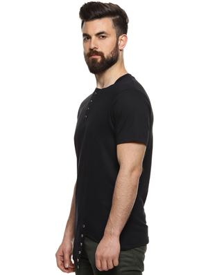 black solid asymmetric t-shirt - 16958466 - Standard Image - 2