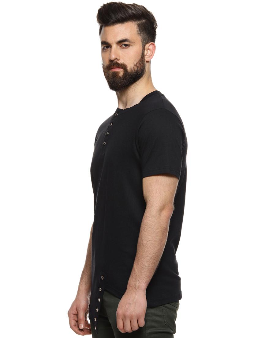 black solid asymmetric t-shirt - 16958466 - Zoom Image - 2