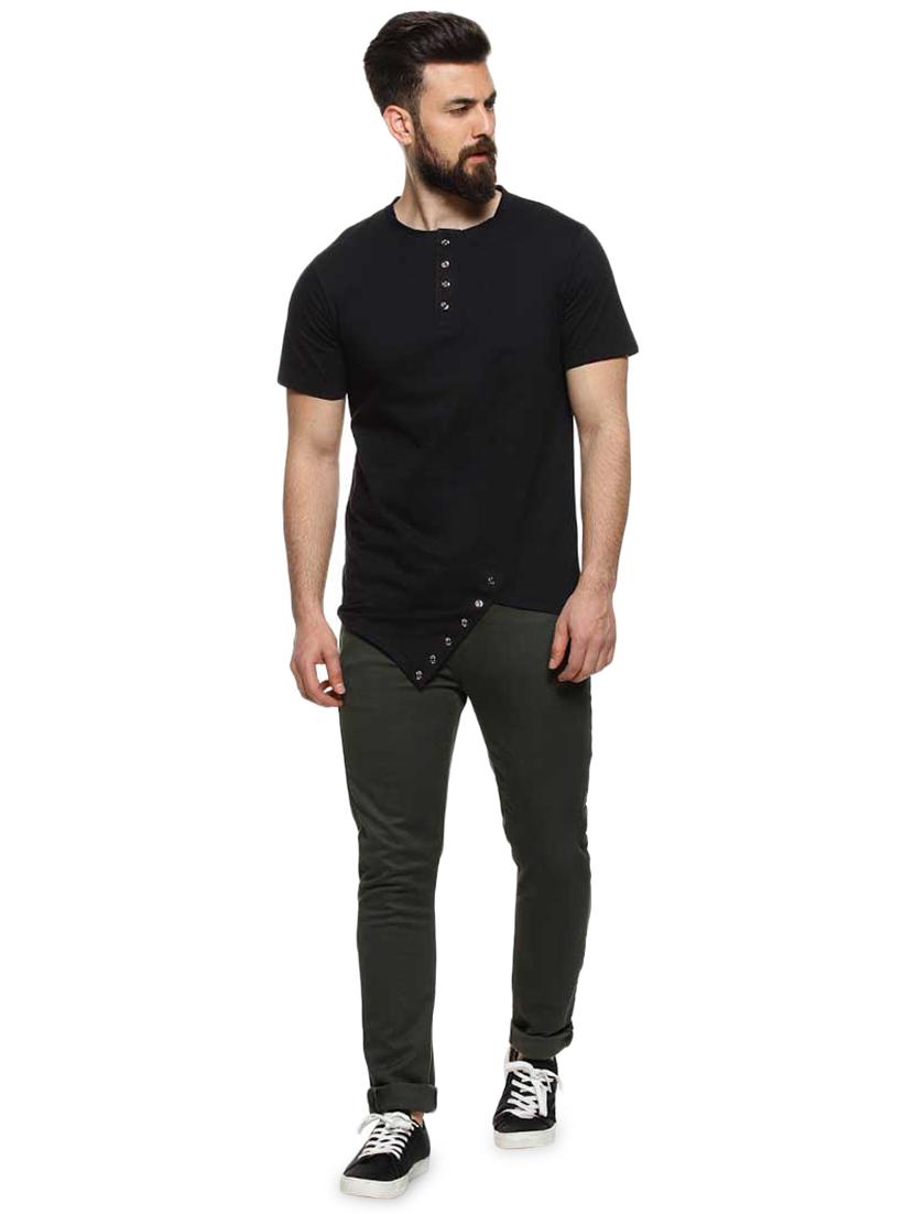 black solid asymmetric t-shirt - 16958466 - Zoom Image - 4