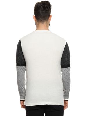 beige color block t-shirt - 16958468 - Standard Image - 3