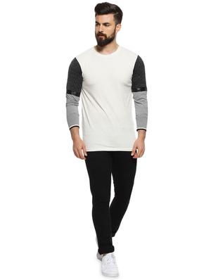 beige color block t-shirt - 16958468 - Standard Image - 4