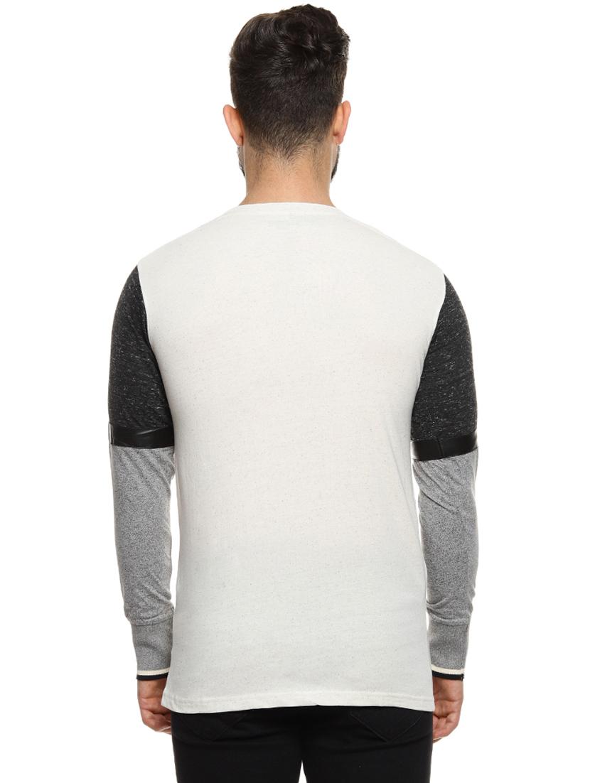 beige color block t-shirt - 16958468 - Zoom Image - 3