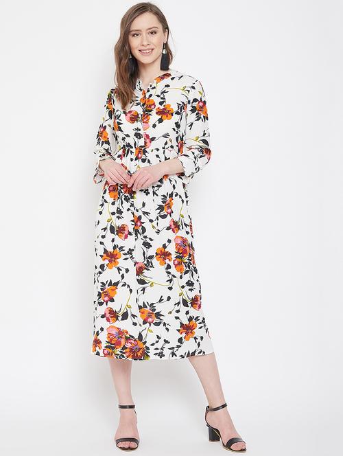 tie back floral a-line dress - 16958487 - Standard Image - 1