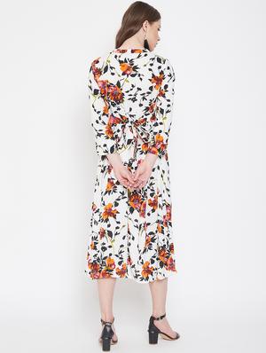 tie back floral a-line dress - 16958487 - Standard Image - 3