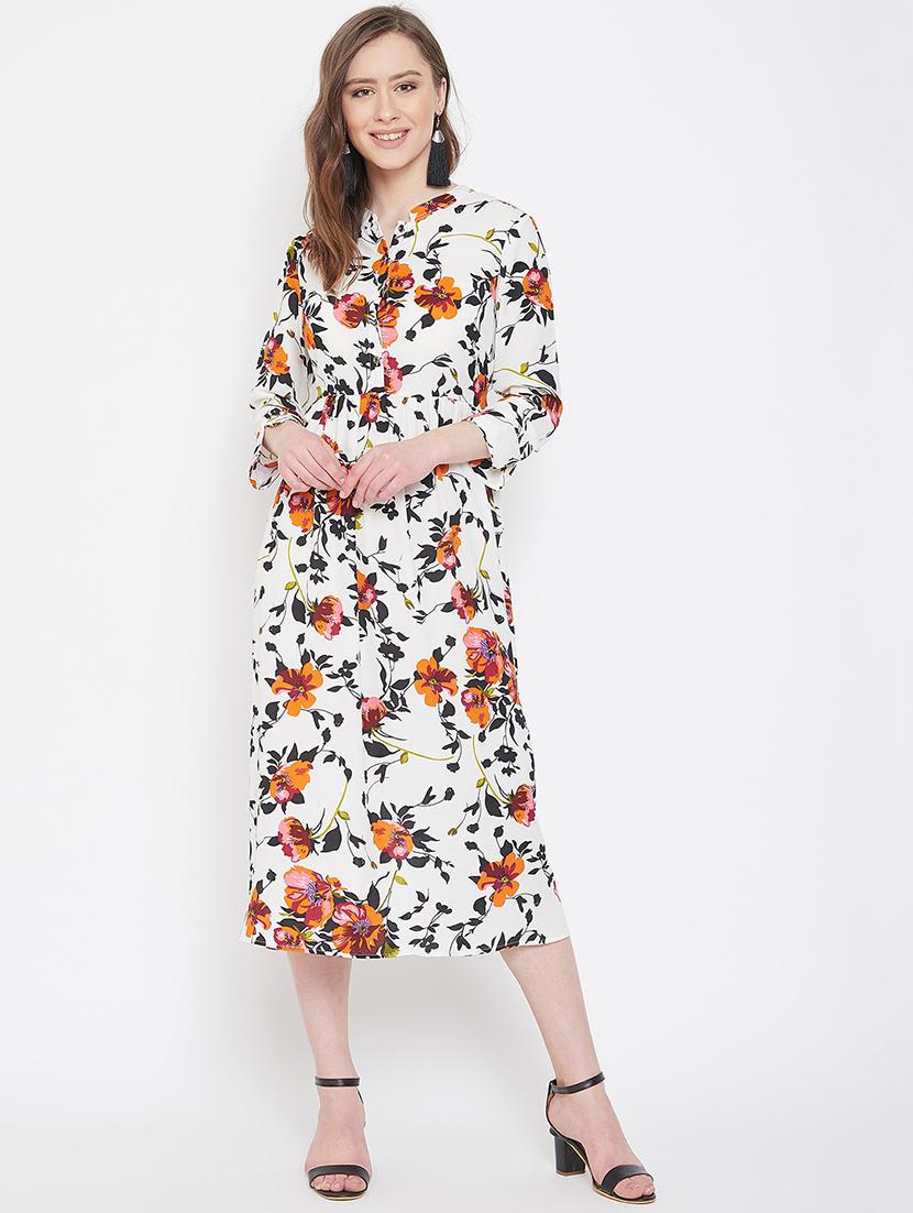 tie back floral a-line dress - 16958487 - Zoom Image - 1