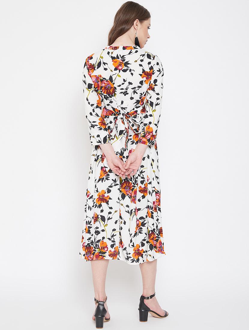 tie back floral a-line dress - 16958487 - Zoom Image - 3