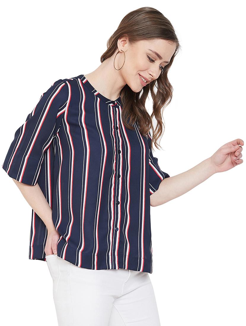 round neck striped shirt - 16958497 - Zoom Image - 2