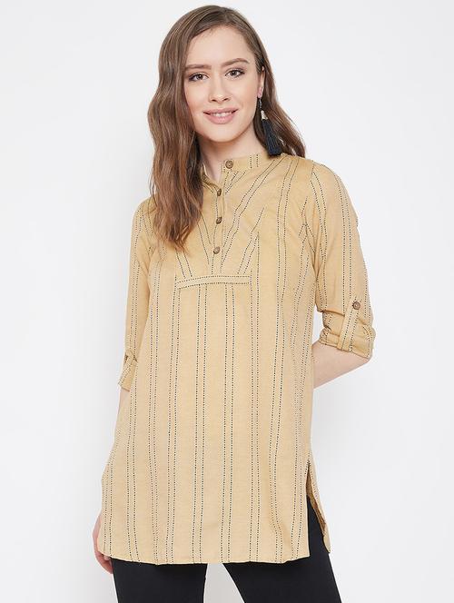 mandarin neck striped tunic - 16958508 - Standard Image - 1