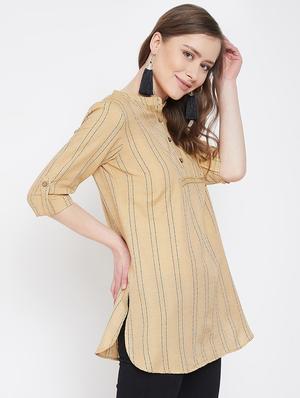 mandarin neck striped tunic - 16958508 - Standard Image - 2
