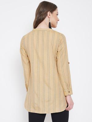 mandarin neck striped tunic - 16958508 - Standard Image - 3