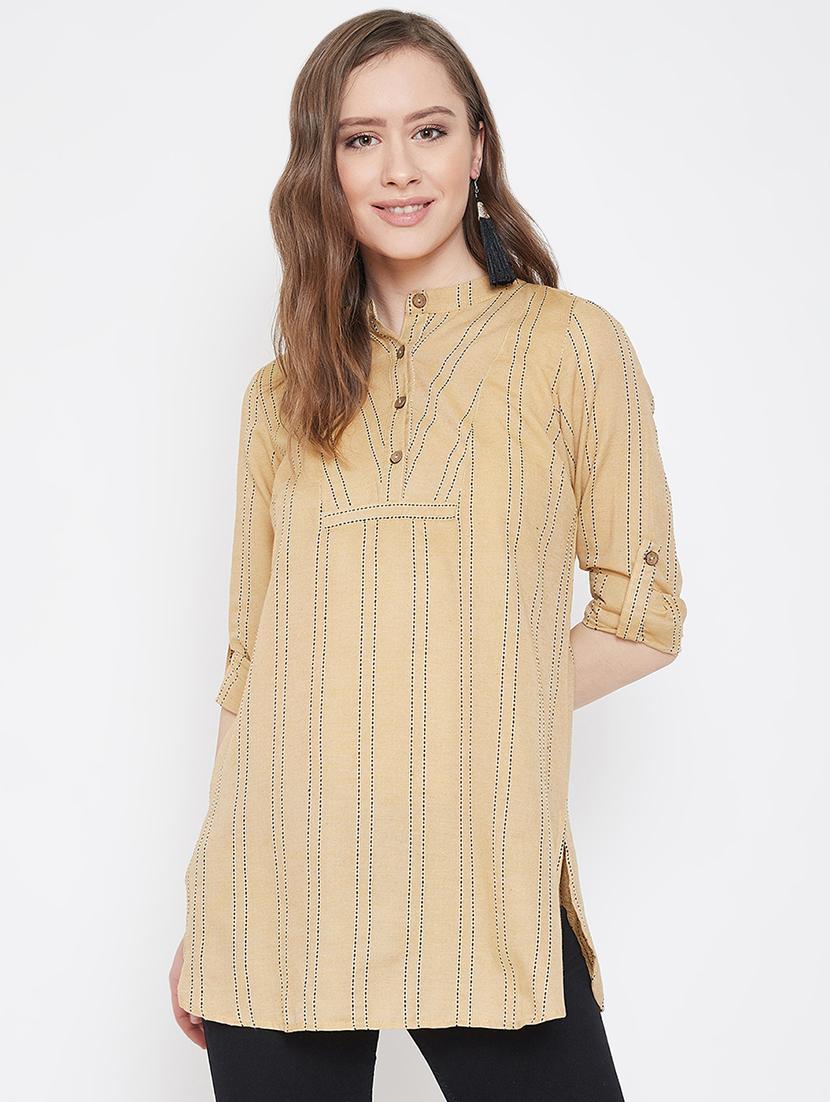mandarin neck striped tunic - 16958508 - Zoom Image - 1