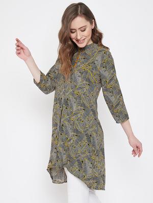 mandarin neck high low tunic - 16958509 - Standard Image - 2