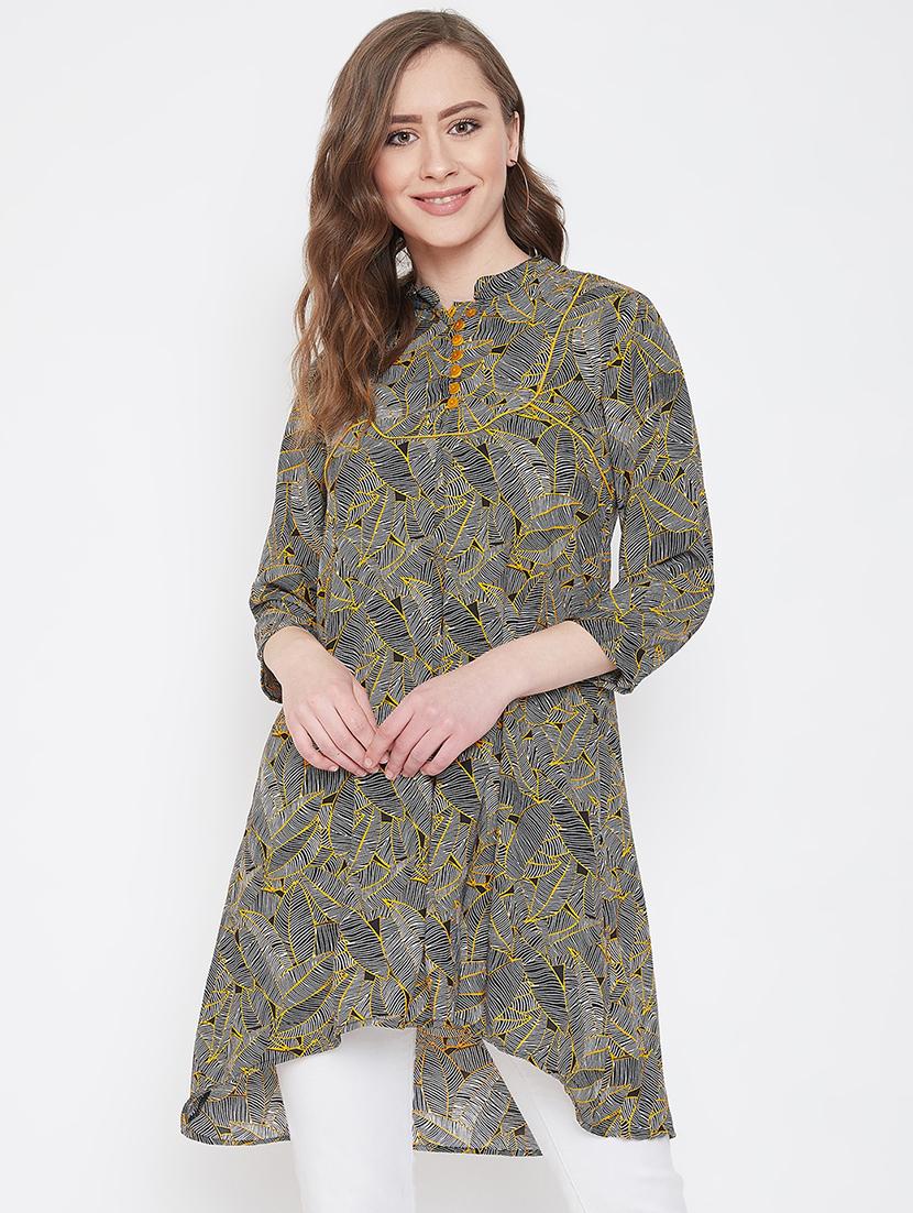 mandarin neck high low tunic - 16958509 - Zoom Image - 1