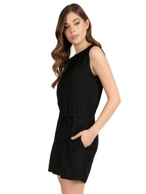 tie front solid romper - 16958797 - Standard Image - 2
