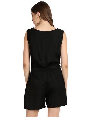tie front solid romper - 16958797 - Standard Image - 3