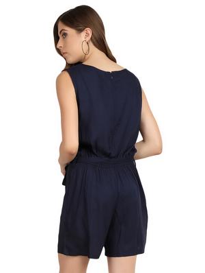 tie front key hole neck romper - 16958798 - Standard Image - 3