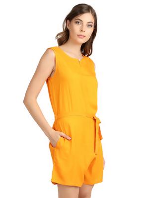 tie front key hole neck romper - 16958799 - Standard Image - 2