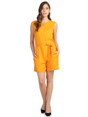 tie front key hole neck romper - 16958799 - Standard Image - 4