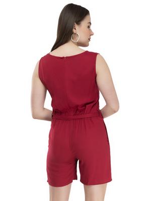 tie front key hole neck romper - 16958804 - Standard Image - 3