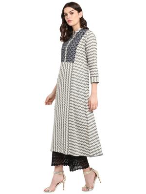chevron a-line kurta - 16958817 - Standard Image - 2