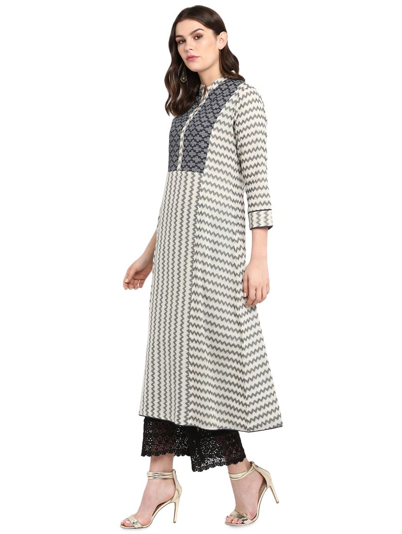 chevron a-line kurta - 16958817 - Zoom Image - 2