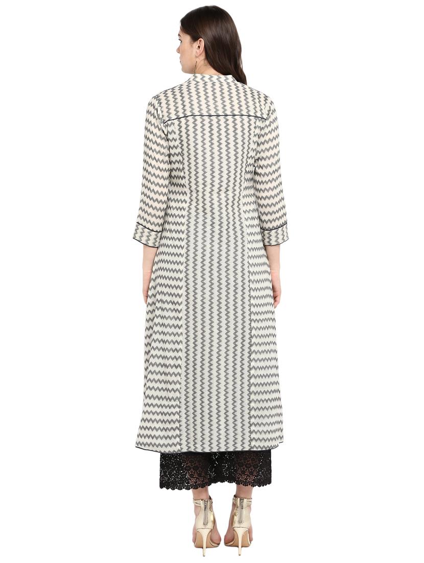 chevron a-line kurta - 16958817 - Zoom Image - 3
