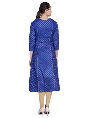 gold print a-line kurta - 16958828 - Standard Image - 3