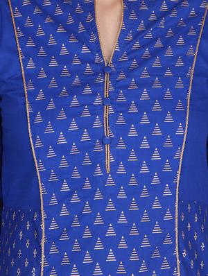 gold print a-line kurta - 16958828 - Standard Image - 4