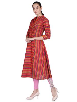 striped a-line kurta - 16958834 - Standard Image - 2