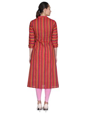 striped a-line kurta - 16958834 - Standard Image - 3