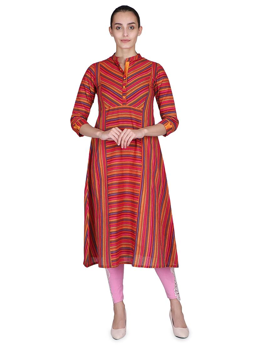 striped a-line kurta - 16958834 - Zoom Image - 1