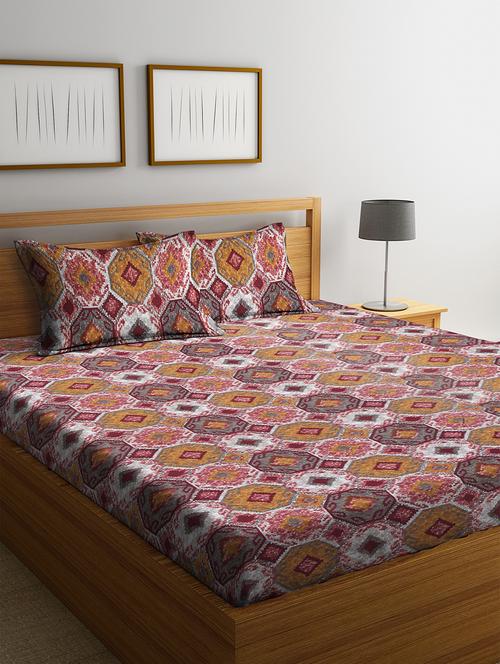 cotton double bedsheet with two pillow cover - 16958998 - Standard Image - 1