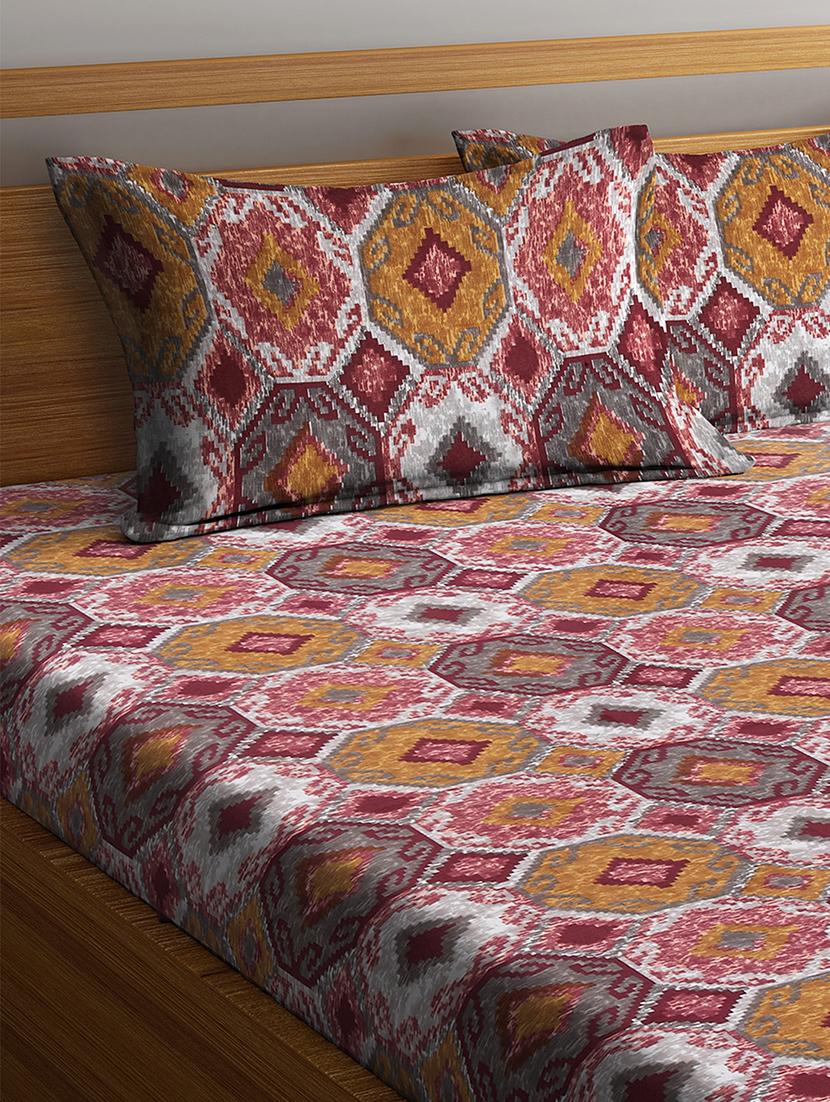 cotton double bedsheet with two pillow cover - 16958998 - Zoom Image - 2