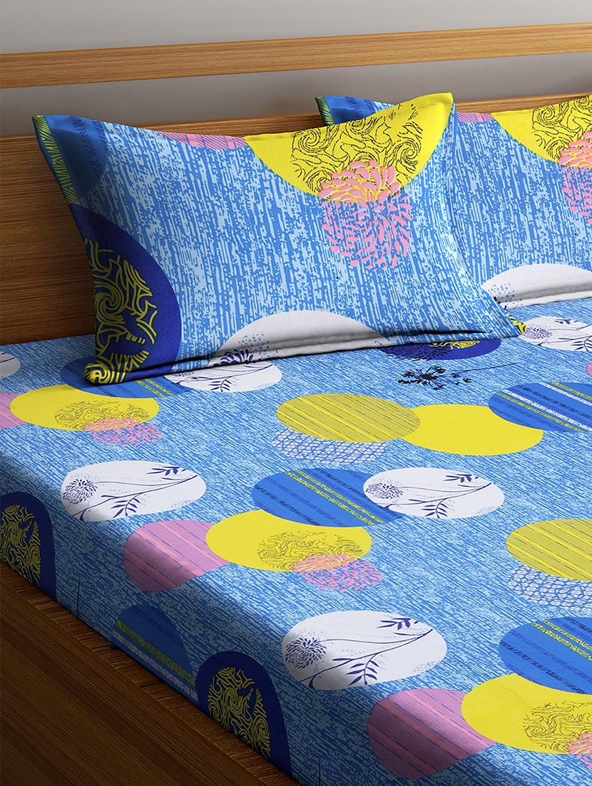 cotton double bedsheet with two pillow cover - 16959008 - Zoom Image - 2