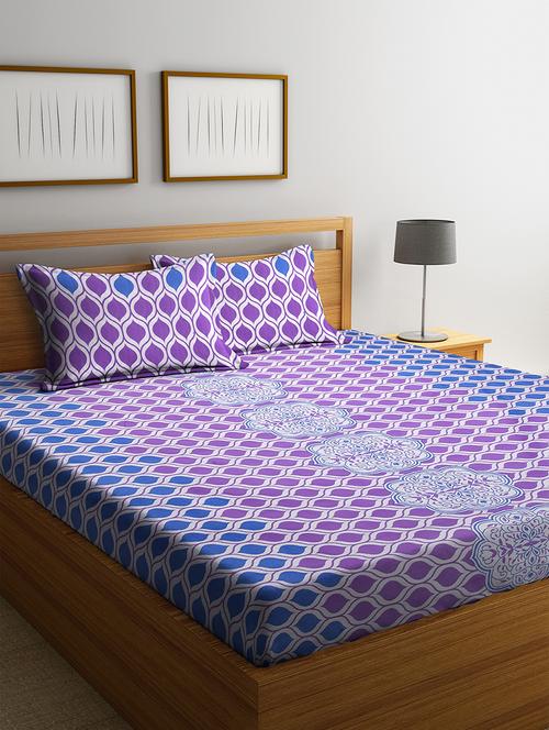 cotton double bedsheet with two pillow cover - 16959010 - Standard Image - 1