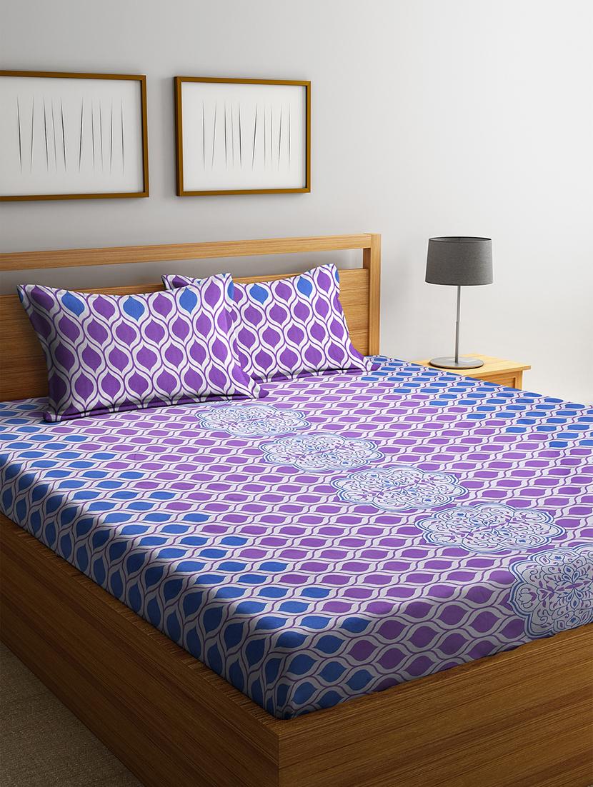 cotton double bedsheet with two pillow cover - 16959010 - Zoom Image - 1