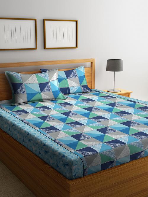 cotton double bedsheet with two pillow cover - 16959022 - Standard Image - 1