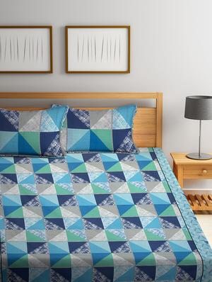 cotton double bedsheet with two pillow cover - 16959022 - Standard Image - 2