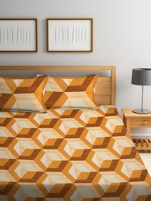 cotton double bedsheet with two pillow cover - 16959029 - Standard Image - 2