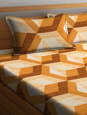 cotton double bedsheet with two pillow cover - 16959029 - Standard Image - 3